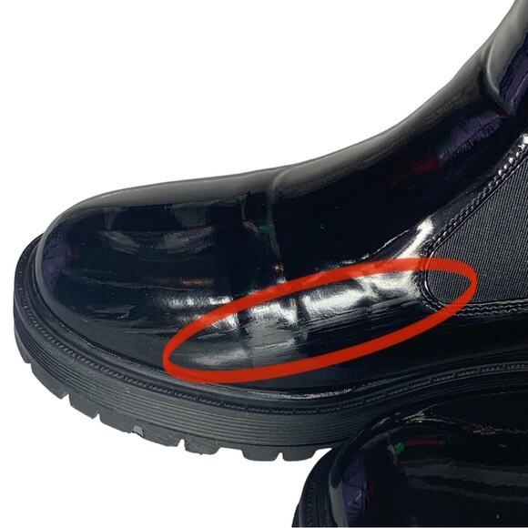 Forever 21 Women Booties Black Size 8.5 Patent Leather Elastic on sides - Picture 15 of 15